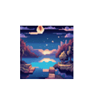 夜空のドット絵スタンプ（個別スタンプ：1）