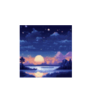 夜空のドット絵スタンプ（個別スタンプ：6）