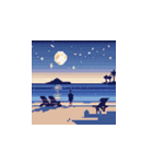 夜空のドット絵スタンプ（個別スタンプ：9）