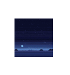 夜空のドット絵スタンプ（個別スタンプ：10）