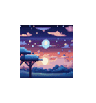 夜空のドット絵スタンプ（個別スタンプ：12）