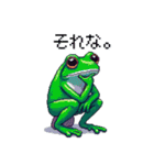 ドット絵 カエル 日常会話 40種（個別スタンプ：25）