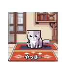 猫の日常会話メッセージ（ピクセル）（個別スタンプ：12）