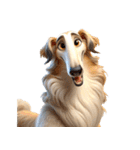 3D Art Dog Friends Borzoi Simple（個別スタンプ：2）