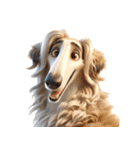 3D Art Dog Friends Borzoi Simple（個別スタンプ：4）