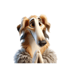 3D Art Dog Friends Borzoi Simple（個別スタンプ：5）