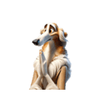 3D Art Dog Friends Borzoi Simple（個別スタンプ：6）