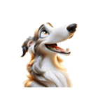 3D Art Dog Friends Borzoi Simple（個別スタンプ：7）