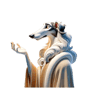 3D Art Dog Friends Borzoi Simple（個別スタンプ：8）