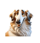 3D Art Dog Friends Borzoi Simple（個別スタンプ：11）