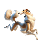 3D Art Dog Friends Borzoi Simple（個別スタンプ：15）