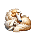 3D Art Dog Friends Borzoi Simple（個別スタンプ：22）