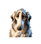 3D Art Dog Friends Borzoi Simple（個別スタンプ：23）