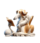 3D Art Dog Friends Borzoi Simple（個別スタンプ：34）