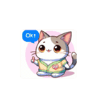 「OK」「いいね」「happy」猫スタンプ（個別スタンプ：2）