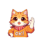 「OK」「いいね」「happy」猫スタンプ（個別スタンプ：3）