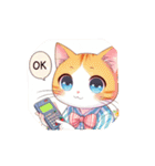 「OK」「いいね」「happy」猫スタンプ（個別スタンプ：6）