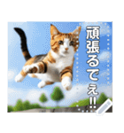 ジャンプする猫（リアル風）関西弁（個別スタンプ：2）