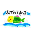 毎日笑顔。デカ文字！海の中のお友達（個別スタンプ：35）