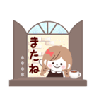 【カフェ女子】モカりぼん♡名前入力OK（個別スタンプ：28）