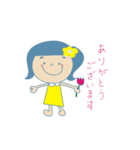 かわいい 女の子 癒し 花（個別スタンプ：1）