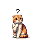 ドット絵 スコティッシュフォールド 茶  40（個別スタンプ：17）