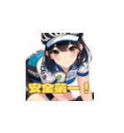 ロードバイク女子 黒髪ボブカットVer2（個別スタンプ：24）