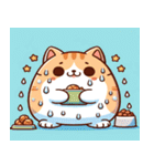 ♡汗っかき猫♡食べ盛りver.①（個別スタンプ：3）