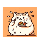 ♡汗っかき猫♡食べ盛りver.①（個別スタンプ：11）