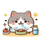 ♡汗っかき猫♡食べ盛りver.①（個別スタンプ：13）