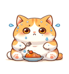 ♡汗っかき猫♡食べ盛りver.①（個別スタンプ：35）