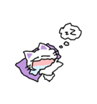 ふわふわ 紫色の猫 1 (KOR)（個別スタンプ：1）