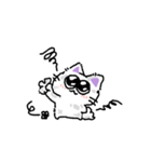 ふわふわ 紫色の猫 1（個別スタンプ：3）