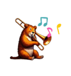 金管楽器奏者のための動物スタンプTr,Tb,Hr（個別スタンプ：15）