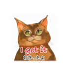 スラング英語を話す絶妙な絵の猫（個別スタンプ：11）