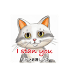 スラング英語を話す絶妙な絵の猫（個別スタンプ：39）