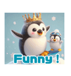 雪で遊ぶキングペンギン:英語（個別スタンプ：10）