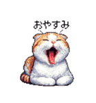 ドット絵 スコティッシュフォールド 白茶（個別スタンプ：2）