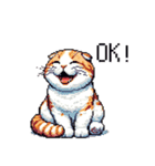 ドット絵 スコティッシュフォールド 白茶（個別スタンプ：7）