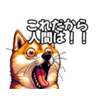 ⚫煽り散らかすうざいだるい柴犬 (ドット絵)（個別スタンプ：16）