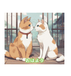 仲良しの猫と犬の会話（個別スタンプ：9）