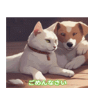 仲良しの猫と犬の会話（個別スタンプ：31）