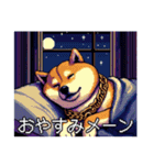 ドット絵 ラッパー柴犬（個別スタンプ：22）