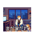 ドット絵 ラッパー柴犬（個別スタンプ：24）