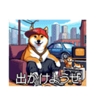 ドット絵 ラッパー柴犬（個別スタンプ：29）