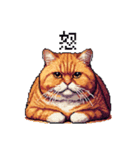 ドット絵 太っちょキジトラ 食べ過ぎ 猫（個別スタンプ：13）