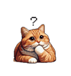 ドット絵 太っちょキジトラ 食べ過ぎ 猫（個別スタンプ：18）