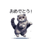 ドット絵 スコティッシュフォールド ブルー（個別スタンプ：14）