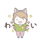 ねこちゃん♡巻き髪が可愛いおんなのこ（個別スタンプ：10）