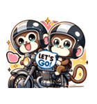 バイクに乗ったカッコイイ猿2（個別スタンプ：7）